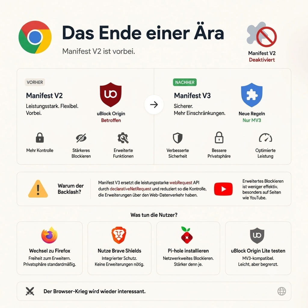 Infografik: Das Ende einer Ära - Manifest V2 vs V3